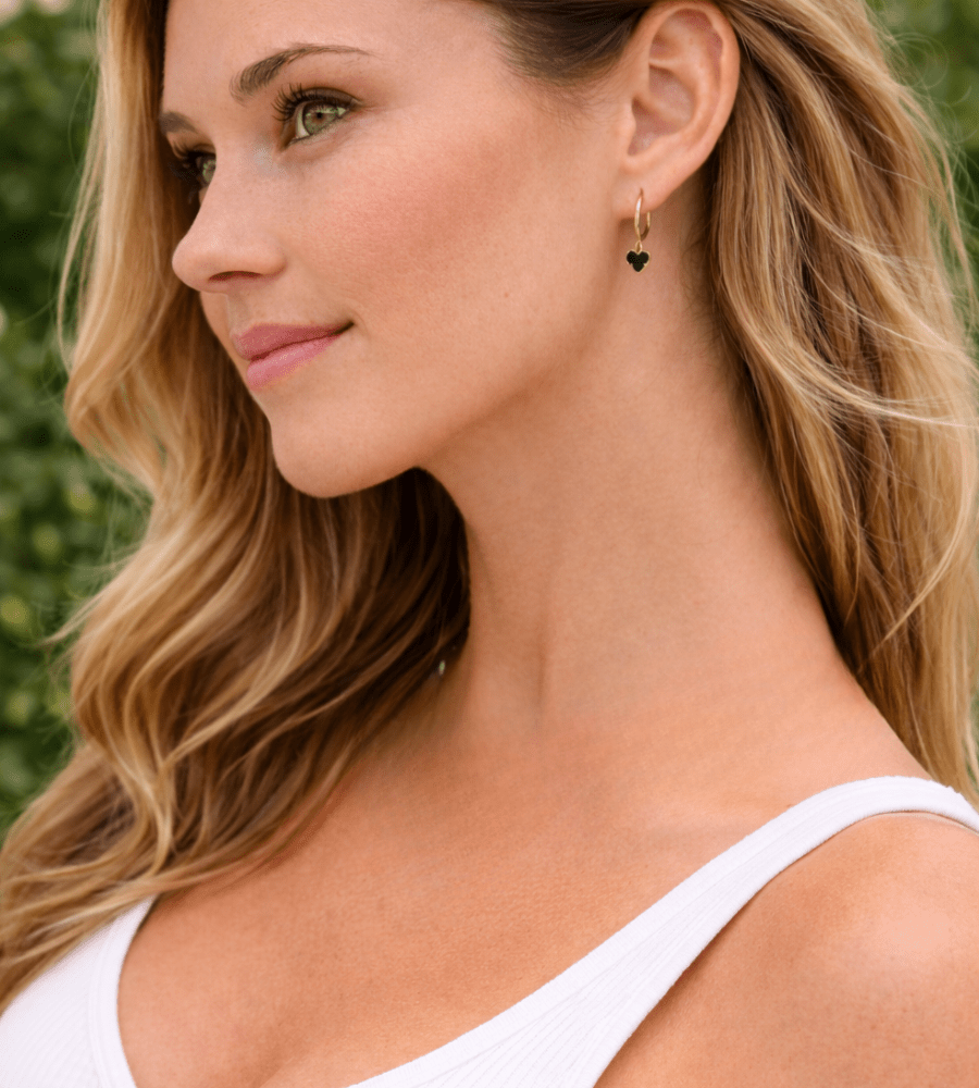 Tainted Heart Hoops - Mireva Jewelry