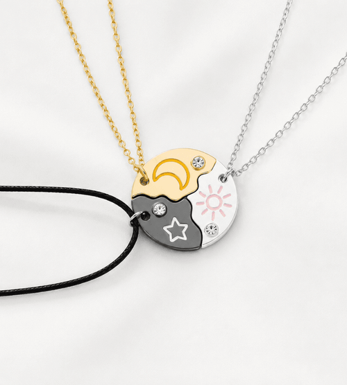 The Sun the Moon and Star Pendant BFF Necklace for 3 - Mireva Jewelry
