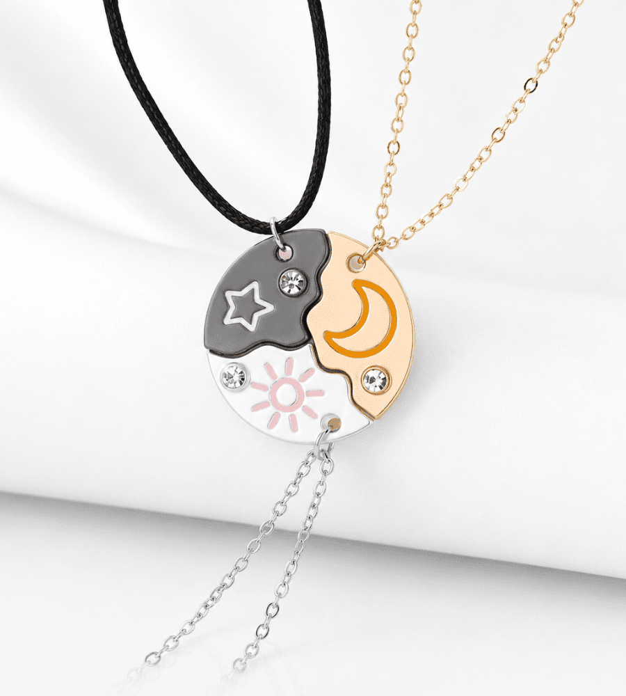 The Sun the Moon and Star Pendant BFF Necklace for 3 - Mireva Jewelry