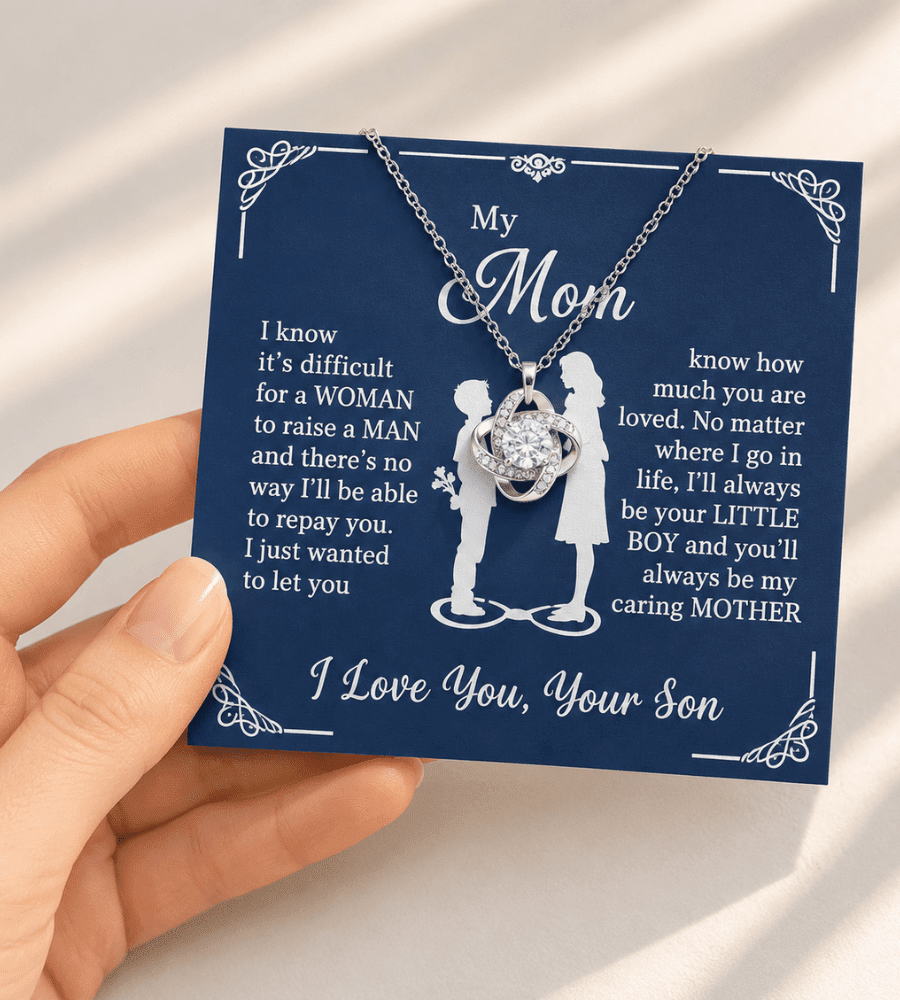 To My Mom Forever Your Little Boy Necklace - Mireva Jewelry