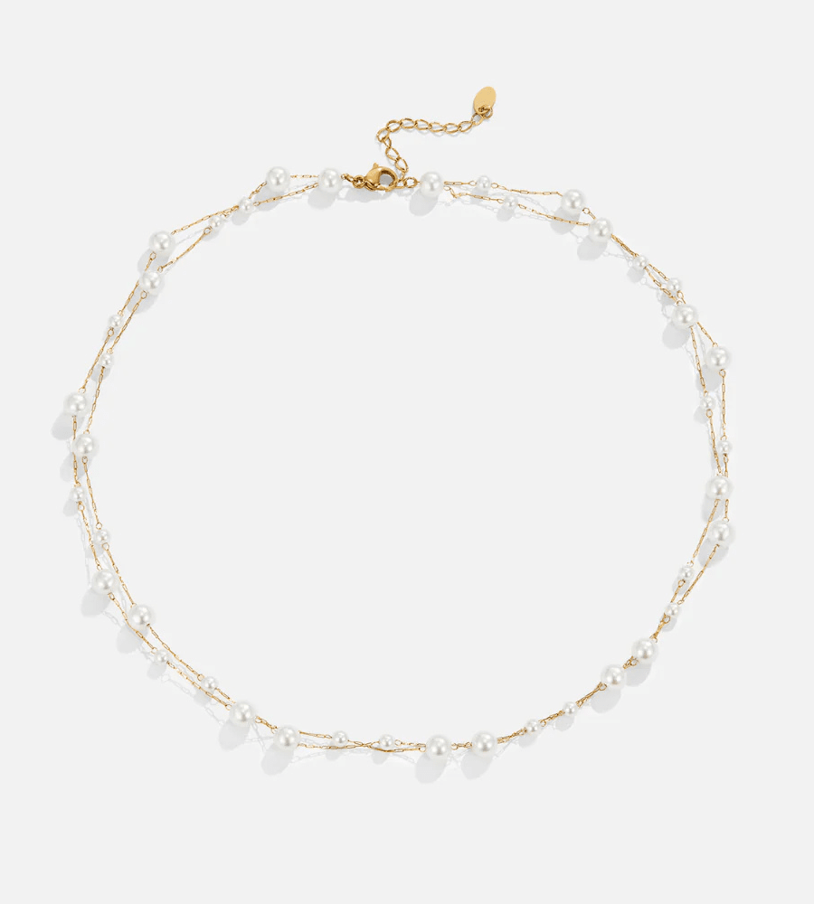 Tori Layered Pearl Necklace - Mireva Jewelry