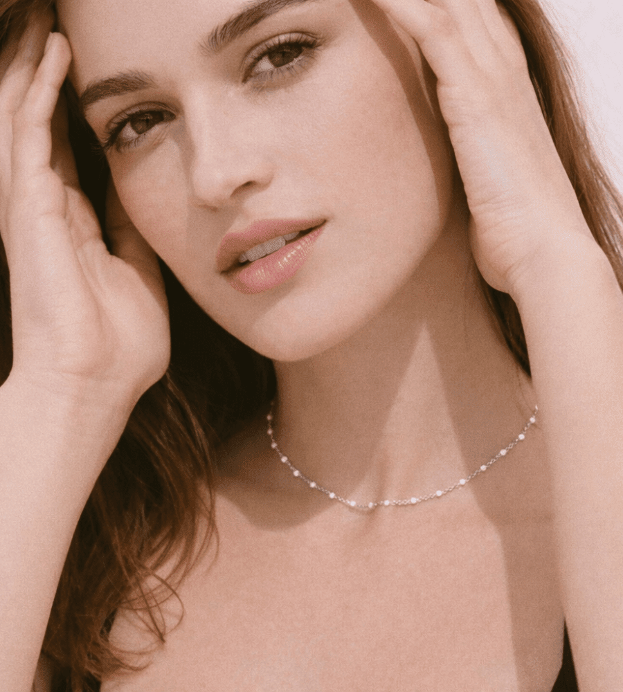 White Beaded Choker - Mireva Jewelry