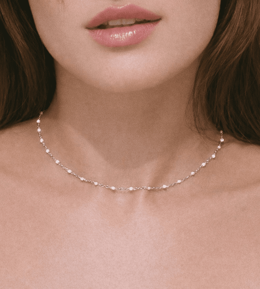 White Beaded Choker - Mireva Jewelry