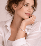 White Sahara Gold Bangle - Mireva Jewelry