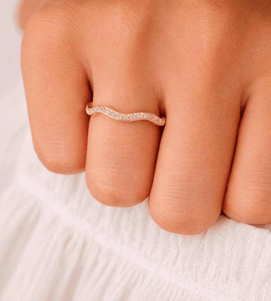 Zenya Crystal Wave Ring - Mireva Jewelry