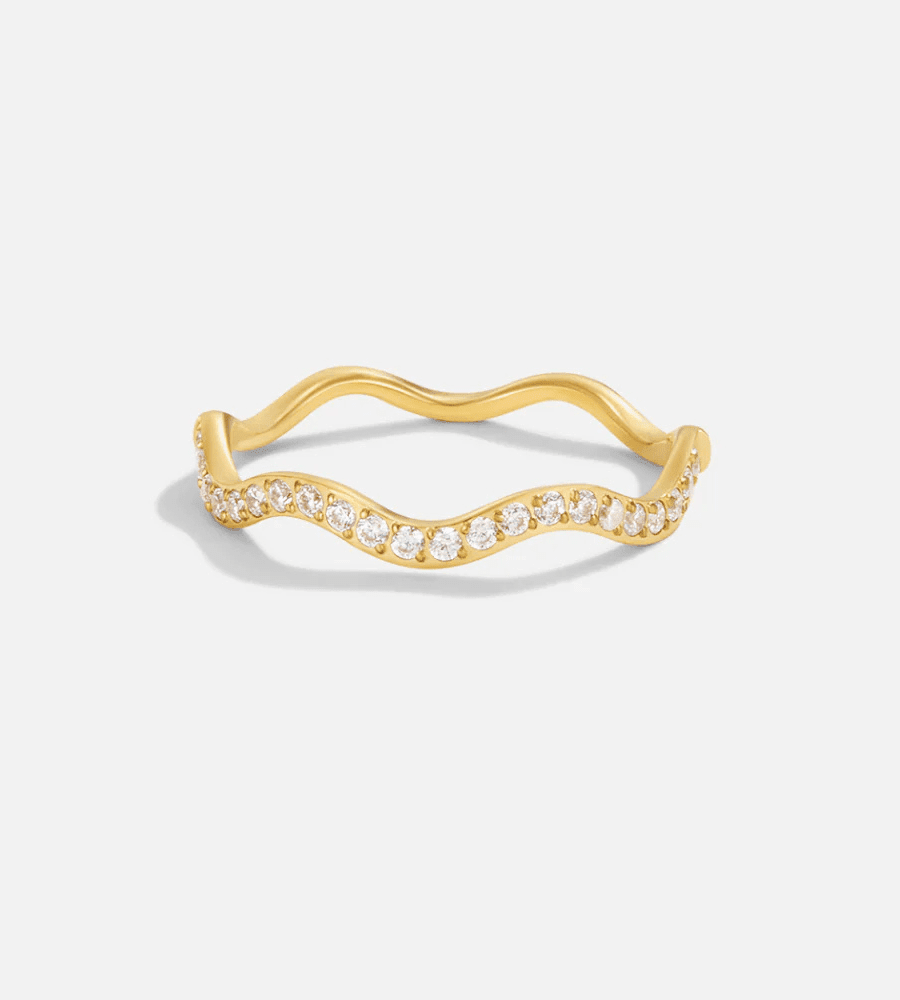 Zenya Crystal Wave Ring - Mireva Jewelry